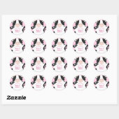 Koe Baby shower Roze Ronde Sticker (Vel)