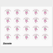 Koe Ballerina Ronde Sticker (Vel)