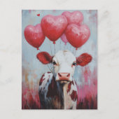 Koe Ballon Valentijnsdag Briefkaart (Voorkant)