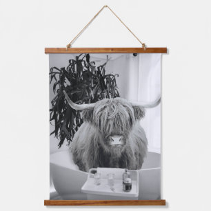 Koe Bathtub Bathroom Art Fun Animal Hangend Wandkleed
