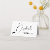 Koe Beef Menu Modern Script Wedding Place Cards (Voorkant)