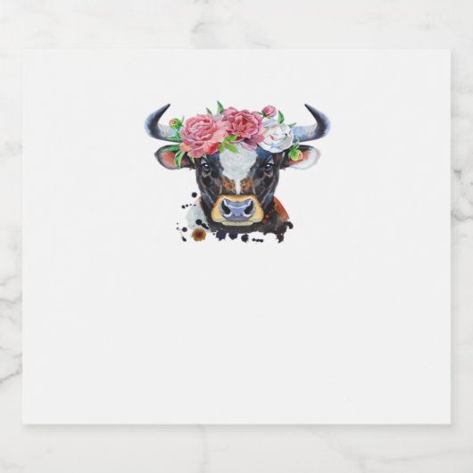 Koe bekroond met bloemen Classic T-Shirt Sparkling Wijnetiket (Enkel label)