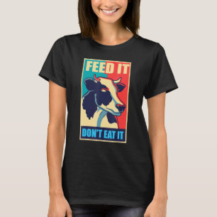 Koe beschermt dieren melk vegan vegetarian eet veg t-shirt