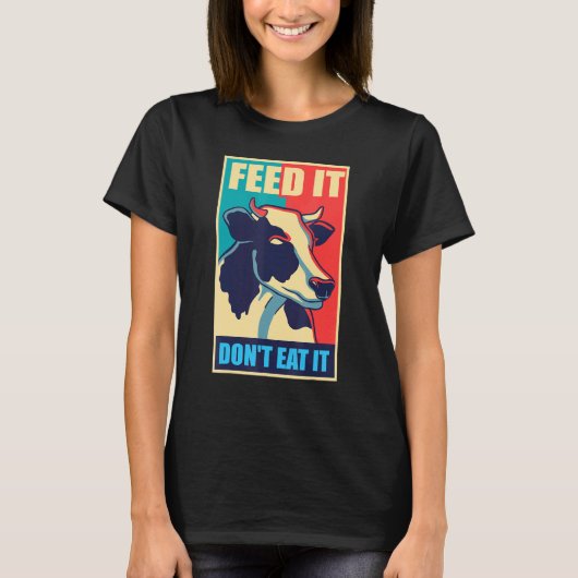 Koe beschermt dieren melk vegan vegetarian eet veg t-shirt (Voorkant)