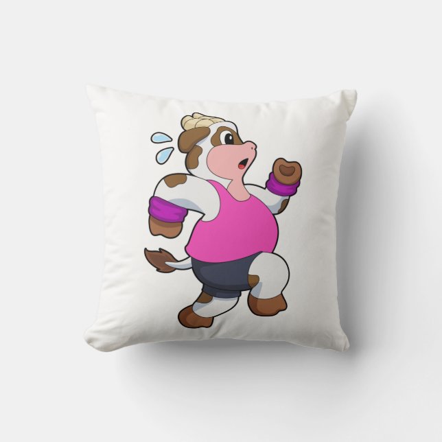 Koe bij hardlopen kussen (Voorkant)