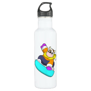 Koe bij Snowboarding met Snowboard Waterfles