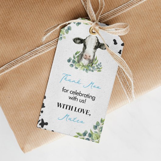 Koe Birthday Baby shower Dank u Label Cadeaulabel