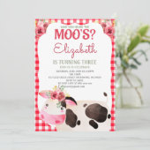 Koe Birthday Farm Animals Bartuin Kaart (Staand voorkant)