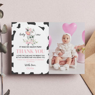 Koe Birthday Foto Dank je wel Bedankkaart