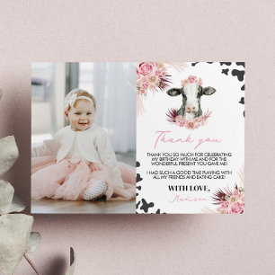 Koe Birthday Foto Dank je wel Bedankkaart