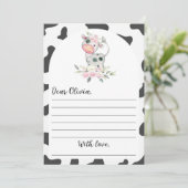 Koe Birthday Time Capsule Note Kaart (Staand voorkant)