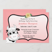 Koe Birthday Uitnodiging (Voorkant / Achterkant)