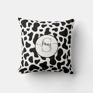 Koe Black White Patch Monogram Sierkussen