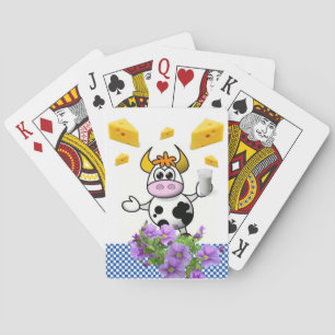 Koe blauwe spelkaart afspelen Floral Pokerkaarten