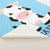 Koe Blue Polka Dot Personalized Boy Sherpa Deken (3/4)