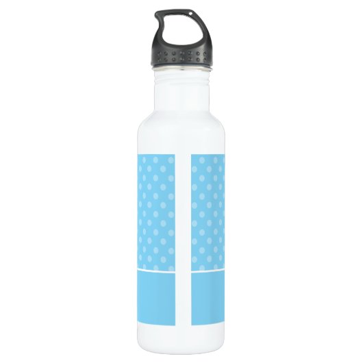Koe Blue Polka Dot Personalized Boy Waterfles (Achterkant)