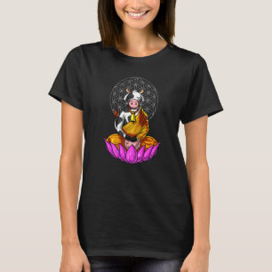 Koe Boeddha Zen Yoga Meditatie Hindoe Bloem Van He T-shirt