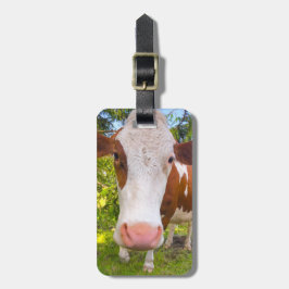 Koe Boerderij Dierfoto Persoonlijke naam Bagagelabel