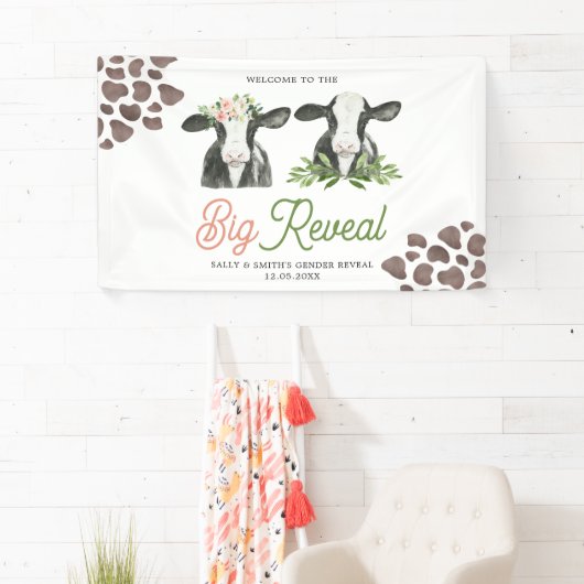 Koe Boerderij Geslacht onthullen grote banner (Insitu)