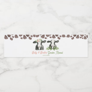 Koe Boerderij Geslacht Onthullen Waterfles Label Waterfles Etiket