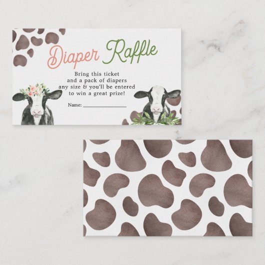 Koe Boerderij Geslacht Onthulling Luier Raffle Kaa Informatiekaartje (Voorkant / Achterkant)