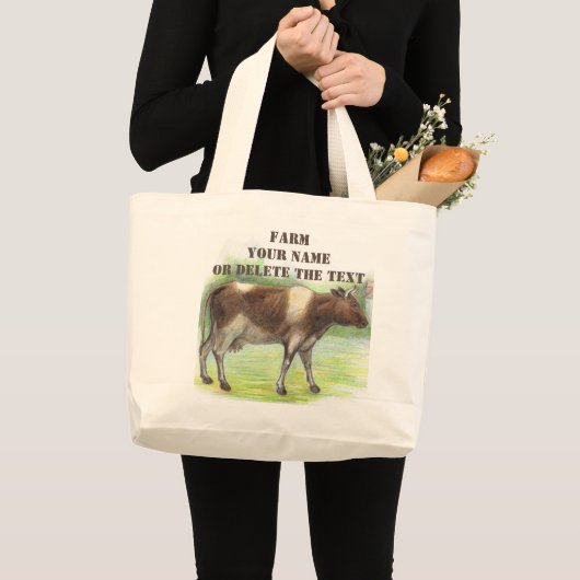 Koe boerderij grote tote bag (Voorkant (product))
