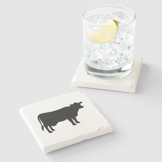 Koe Boerderij Marmeren Steen Onderzetter (Zijkant)