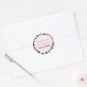 Koe Boerderij roze label dank u Sticker (Envelop)