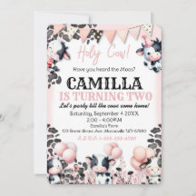 Koe Boerderij Verjaardagsfeestuitnodiging