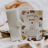 Koe Boho rustiek Baby shower Bedankkaart