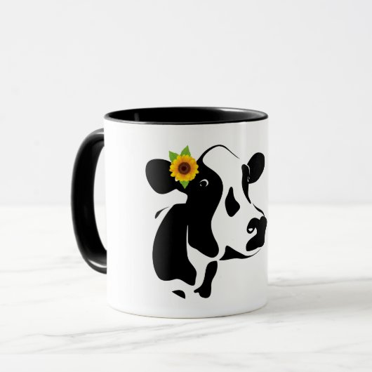 Koe boven tweetone koffie-Mok Mok (Voorkant links)