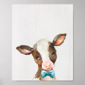 Koe Bowtie Boerderij Nursery Art Print (Voorkant)