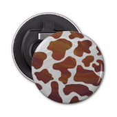 Koe Brown and White Print Button Flesopener (Voorkant)