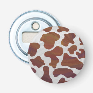 Koe Brown and White Print Button Flesopener