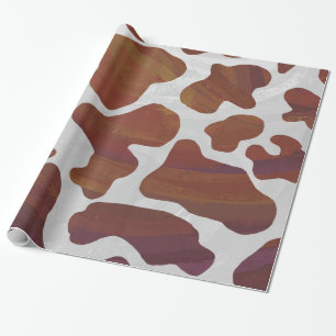Koe Brown and White Print Cadeaupapier