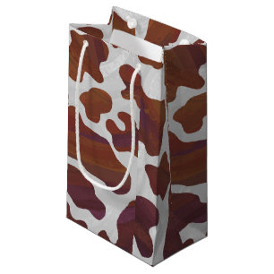 Koe Brown and White Print Klein Cadeauzakje