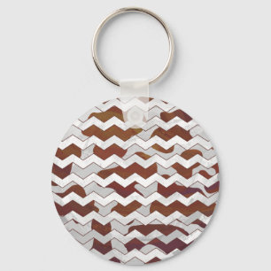 Koe Brown and White Print Sleutelhanger