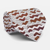 Koe Brown and White Print Stropdas (Opgerold)