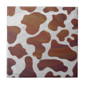 Koe Brown and White Print Tegeltje (Voorkant)