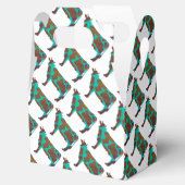 Koe Brown en Blauwgroen Silhouette Bedankdoosjes (Geopend)