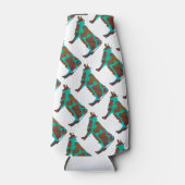 Koe Brown en Blauwgroen Silhouette Flesjeskoeler (Voorkant)