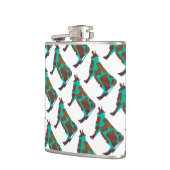 Koe Brown en Blauwgroen Silhouette Heupfles (Links)