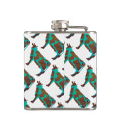 Koe Brown en Blauwgroen Silhouette Heupfles (Achterkant)