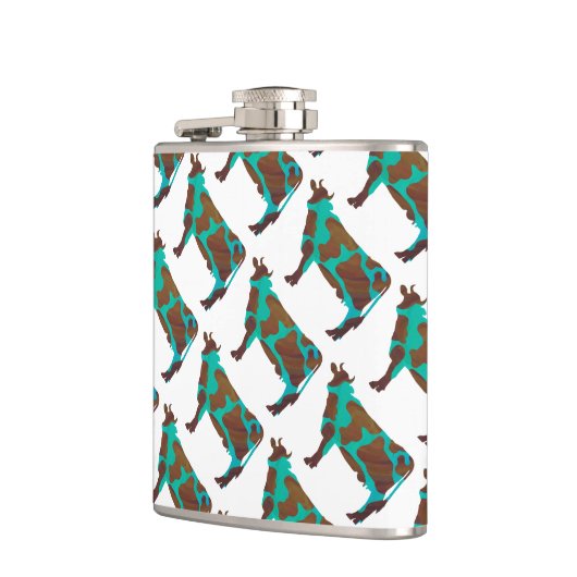 Koe Brown en Blauwgroen Silhouette Heupfles (Links)