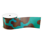 Koe bruin en Blauwgroen afdrukken Lint (Spoel)