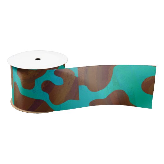 Koe bruin en Blauwgroen afdrukken Lint (Spoel)