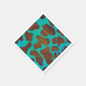 Koe bruin en Blauwgroen afdrukken Servetten (Hoek)