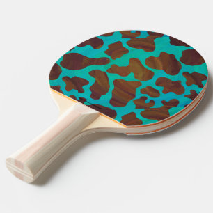 Koe bruin en Blauwgroen afdrukken Tafeltennisbatje