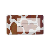 Koe bruin en wit monogram etiket (Voorkant)