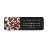 Koe bruin en wit monogram etiket (Voorkant)